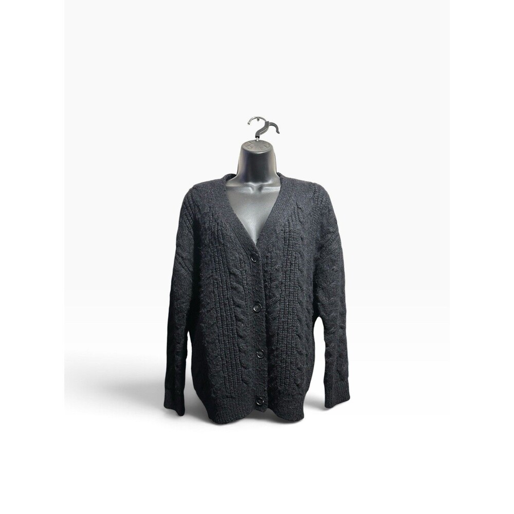 Jenni Kayne Cocoon Cable Cardigan Women’s Small Alpaca Merino Fisherman Sweater